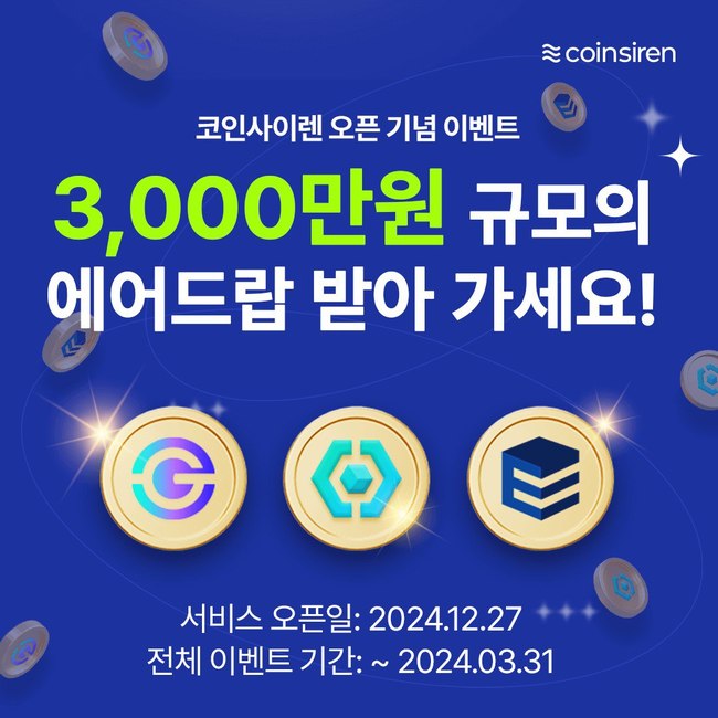 갤럭시아메타버스, 코인사이렌 런칭 기념 3000만원 규모 에어드랍 진행